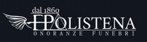Blue and white FENATI funeral services sign with text “ONORANZE POMPE FUNEBRI MARMISTA”