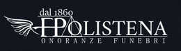 Blue and white FENATI funeral services sign with text “ONORANZE POMPE FUNEBRI MARMISTA”