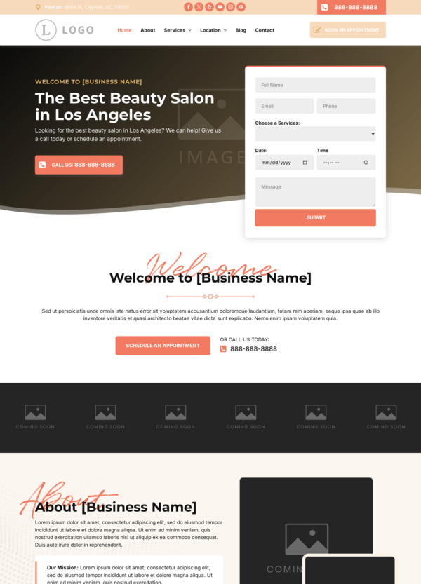 Website builder Beauty Salon Template responsive template