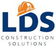LDS Construction Solutions logo with orange hard hat above blue LDS text and gray company name