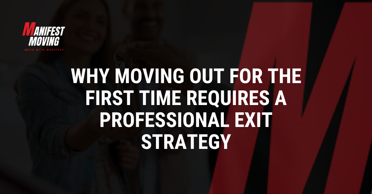 first time mover planning move out strategy with boxes and checklist