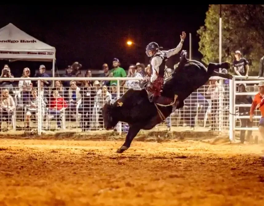 A Bull Rider Competing at a Rodeo — Blatherskite Park in Ilparpa, NT