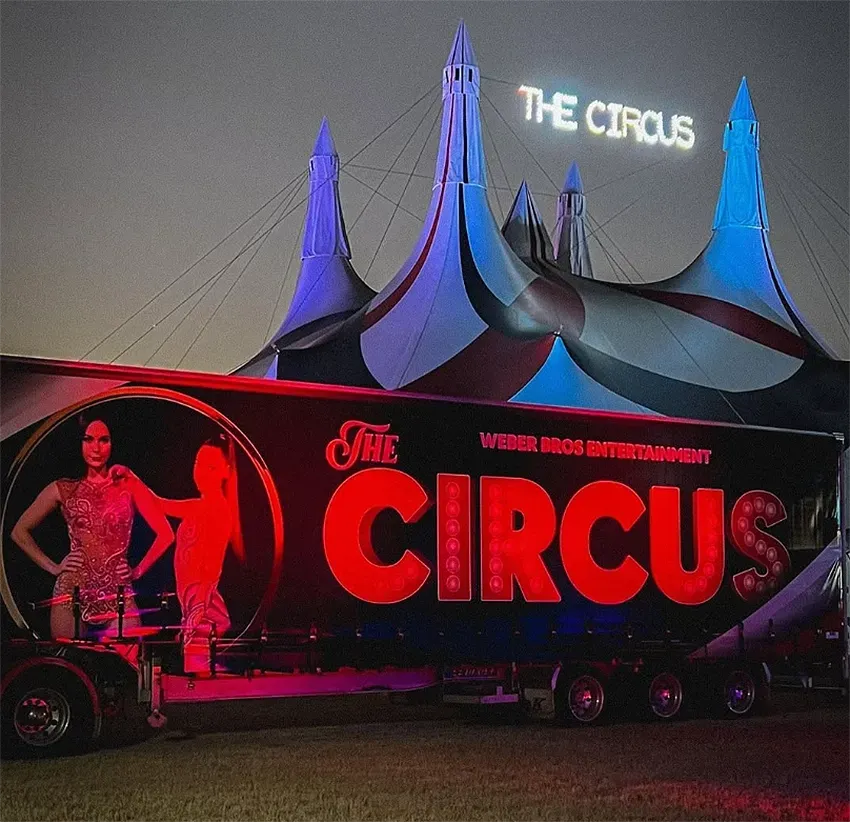 Circus Tents Behind A Truck At Night — Blatherskite Park in Ilparpa, NT