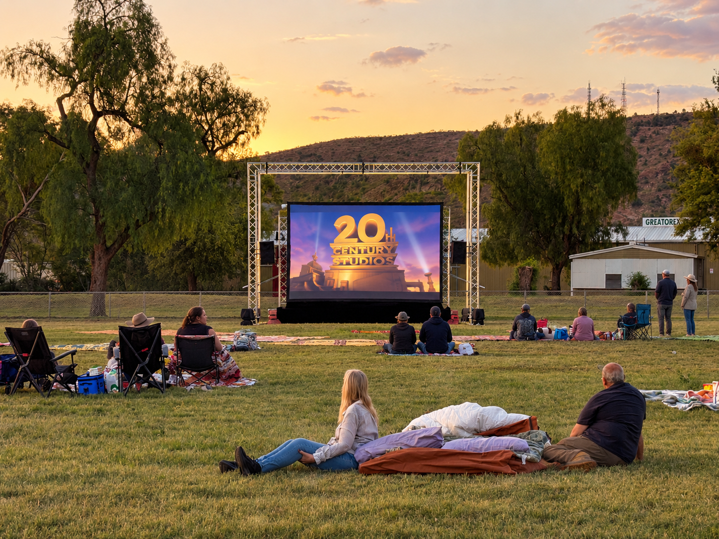 People Watching a Movie in an Outdoor Area — Blatherskite Park in Ilparpa, NT