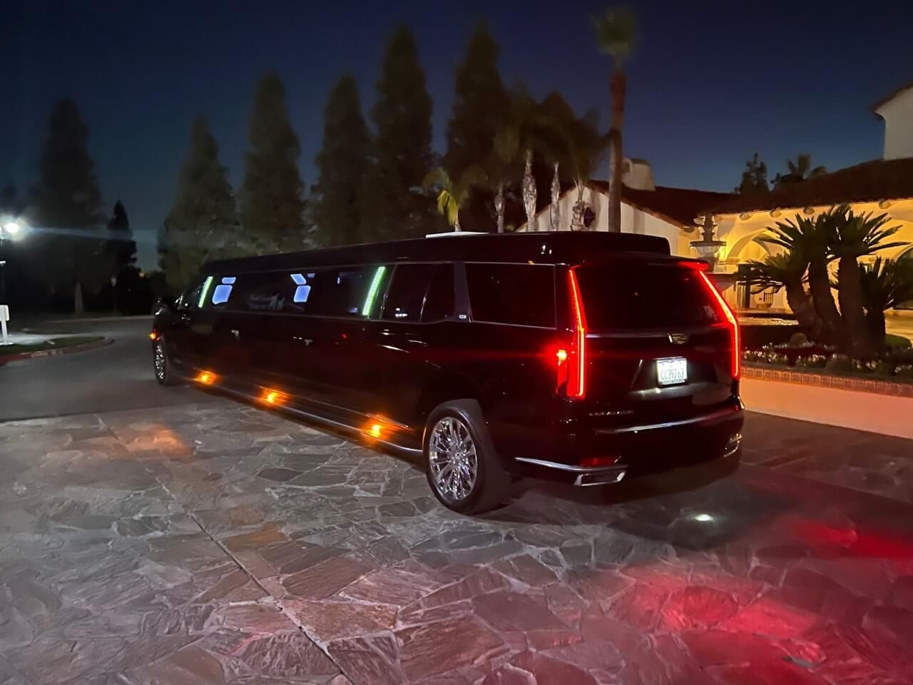 black Cadillac Escalade limousine rental Fresno CA