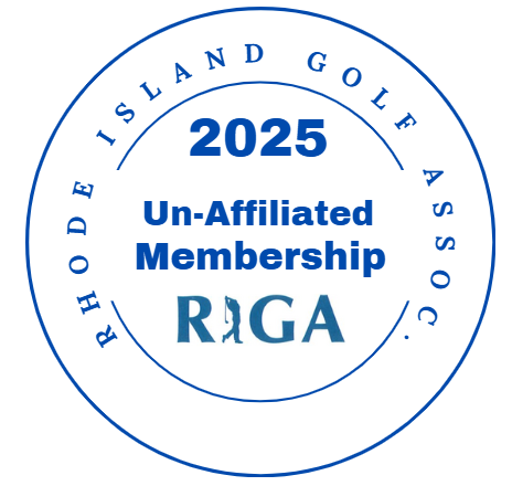 A logo for the rhode island golf association
