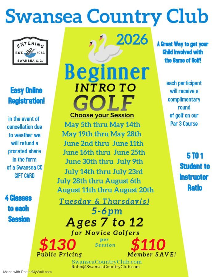 A swansea country club beginner intro to golf poster