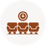 Three Armchair Icon in a circle