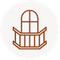 Arched window with balcony icon in a circle.