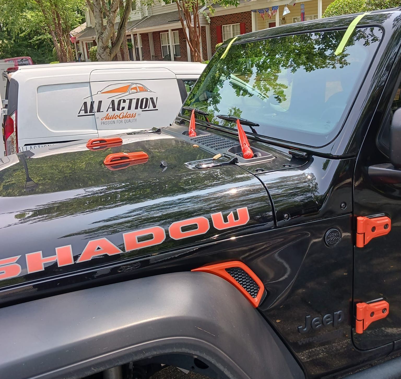 Windshield Replacement on a Jeep Wrangler in Woodford Green, NC