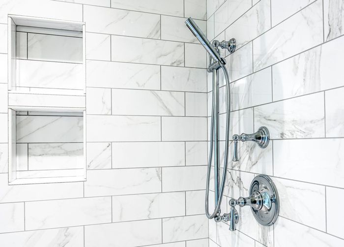 White Tiled Shower | Diamond Bar, CA | Professional Tile Installation White Tiled Shower | Diamond Bar, CA | Professional Tile Installation