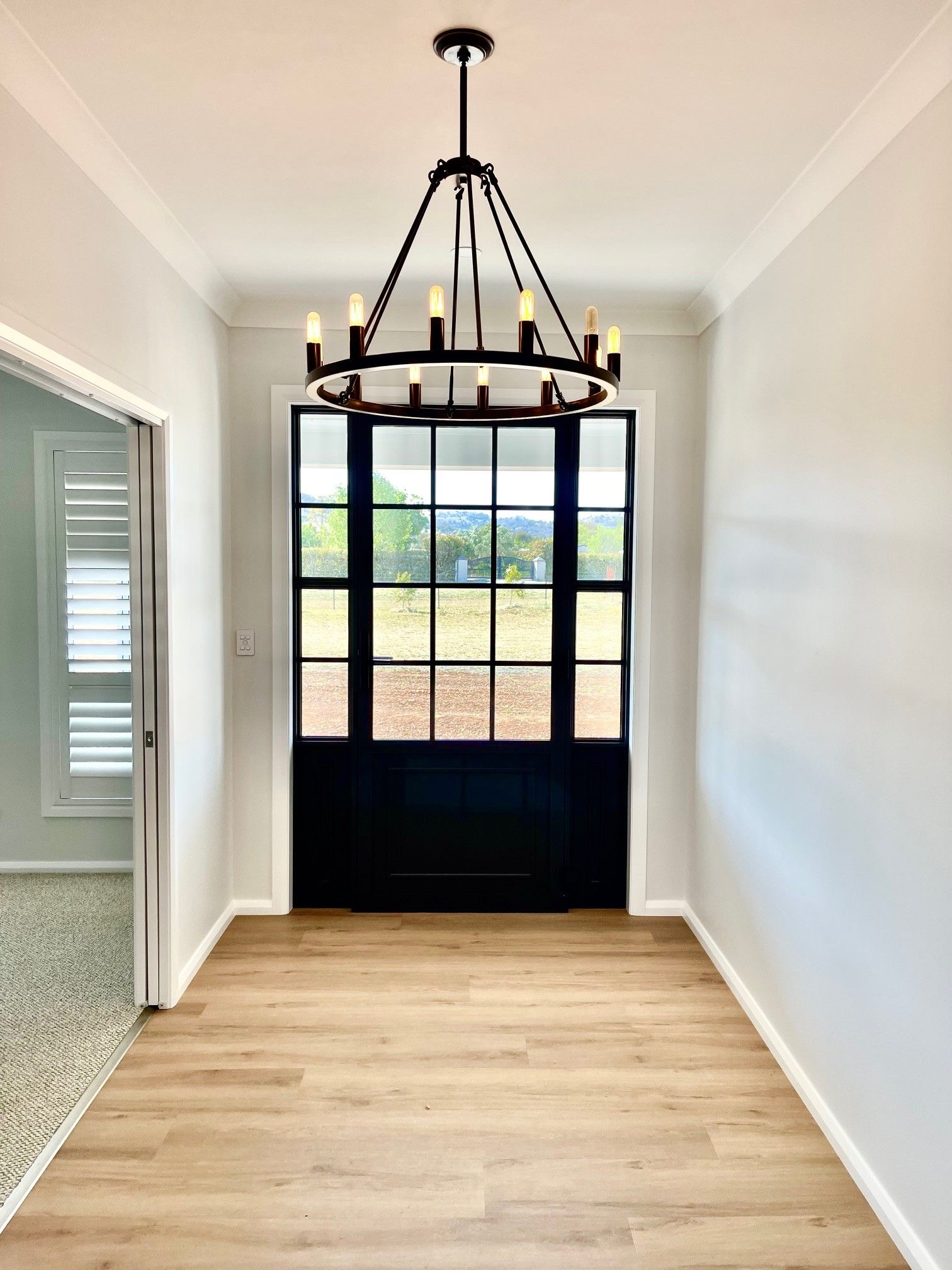 Double brown front door with a secured front entrance — Windows & Doors in Armidale, NSW