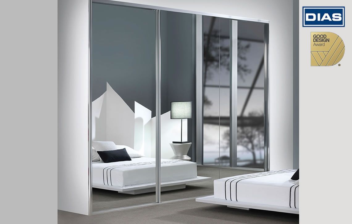 Built in wooden wardrobe with working table and chair — Sliding Wardrobe Doors in Tamworth, NSW