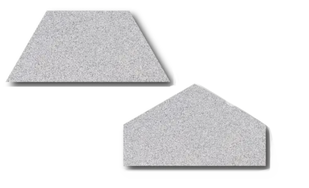 A triangle and a triangle with a shadow on a white background.