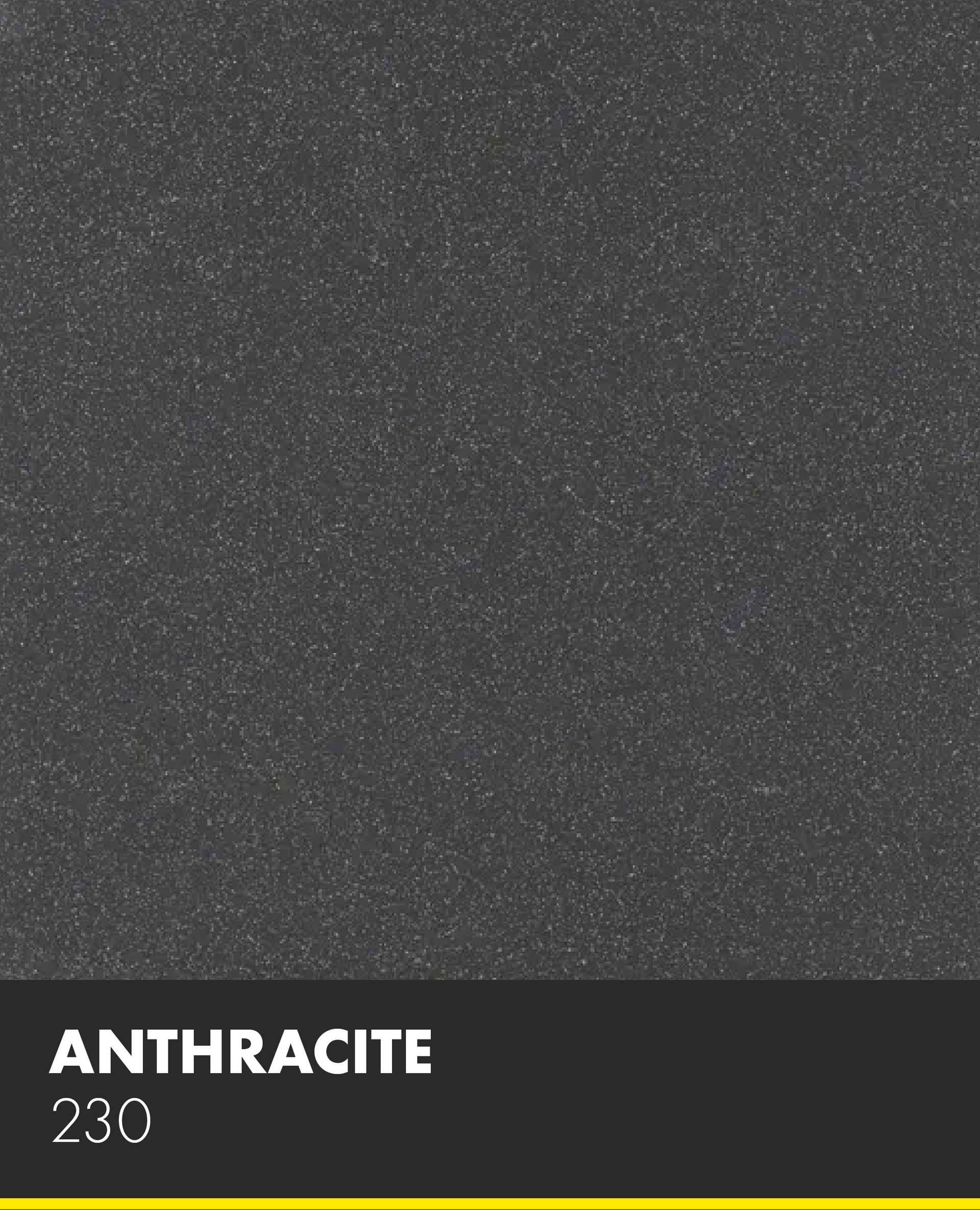 A close up of a black surface that says anthracite 230