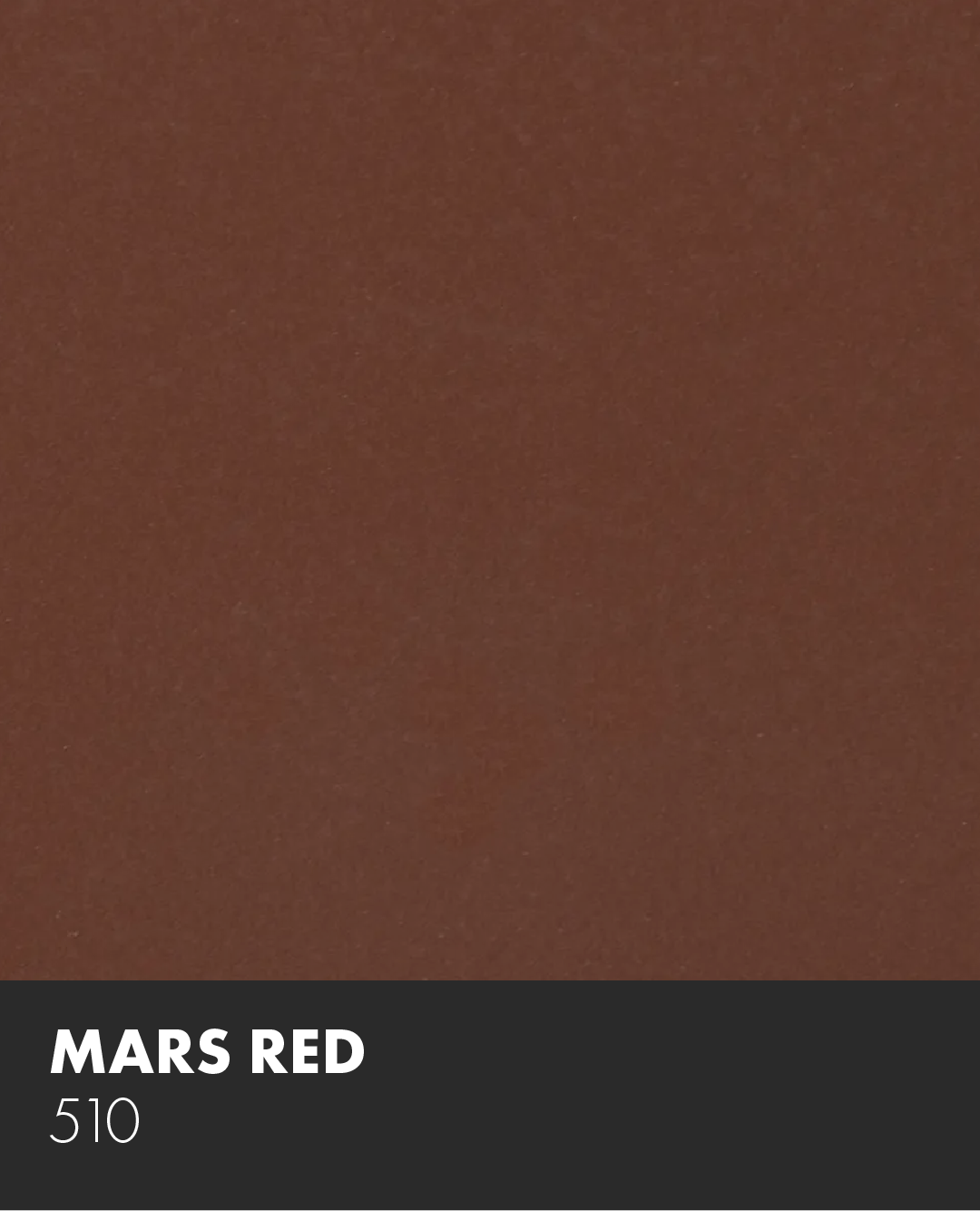 A swatch of mars red 510 on a black background