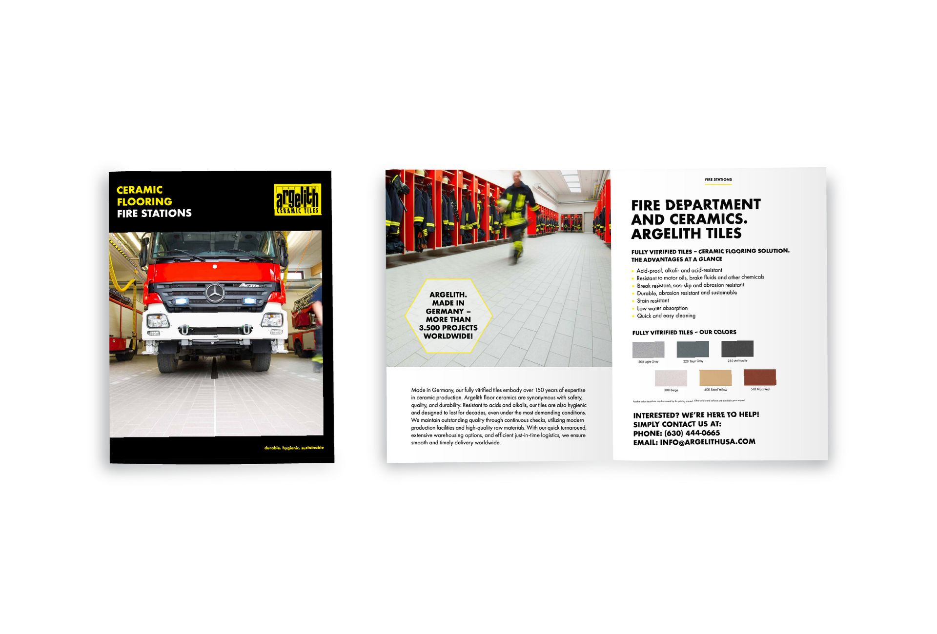 A brochure with a picture of a parking lot and a brochure with a picture of a parking lot.