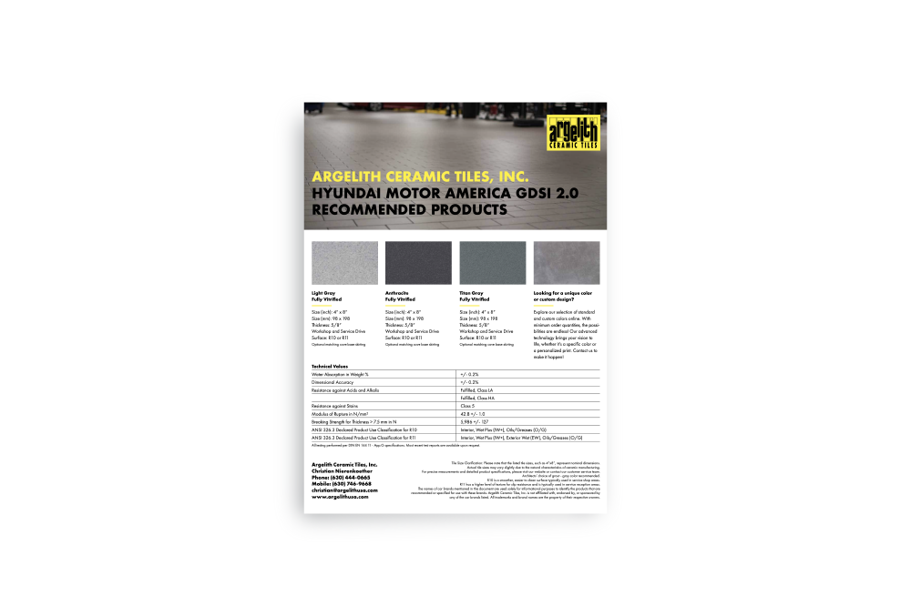 A brochure for absolute ceramic tiles , inc. is on a white background.