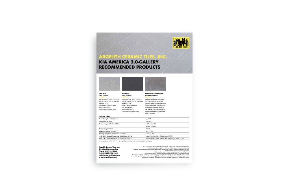 A brochure for a company 's recommended products is on a white background.