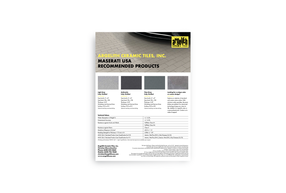 A brochure for a company that makes a variety of products.
