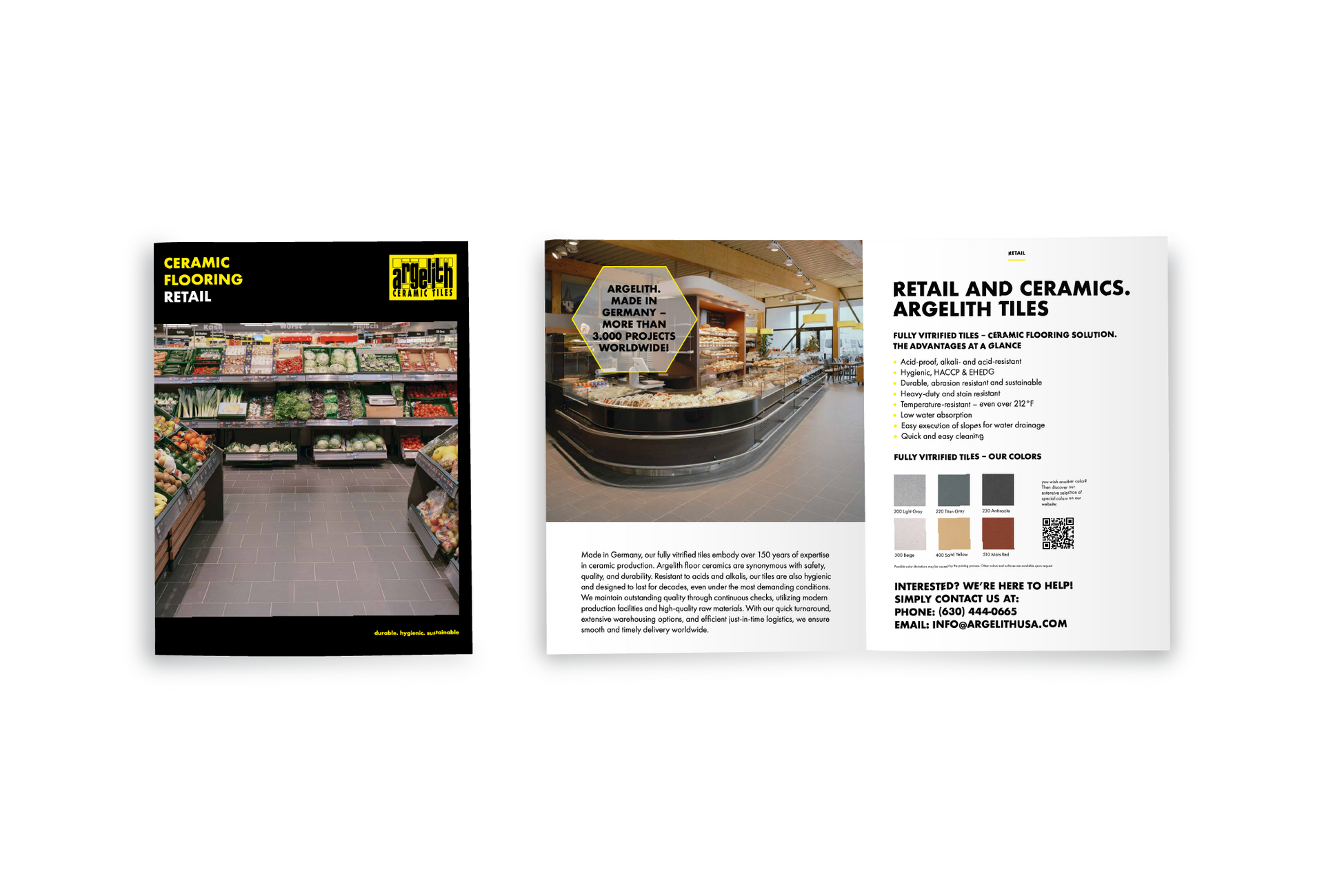 A brochure for a grocery store with a picture of a grocery store.