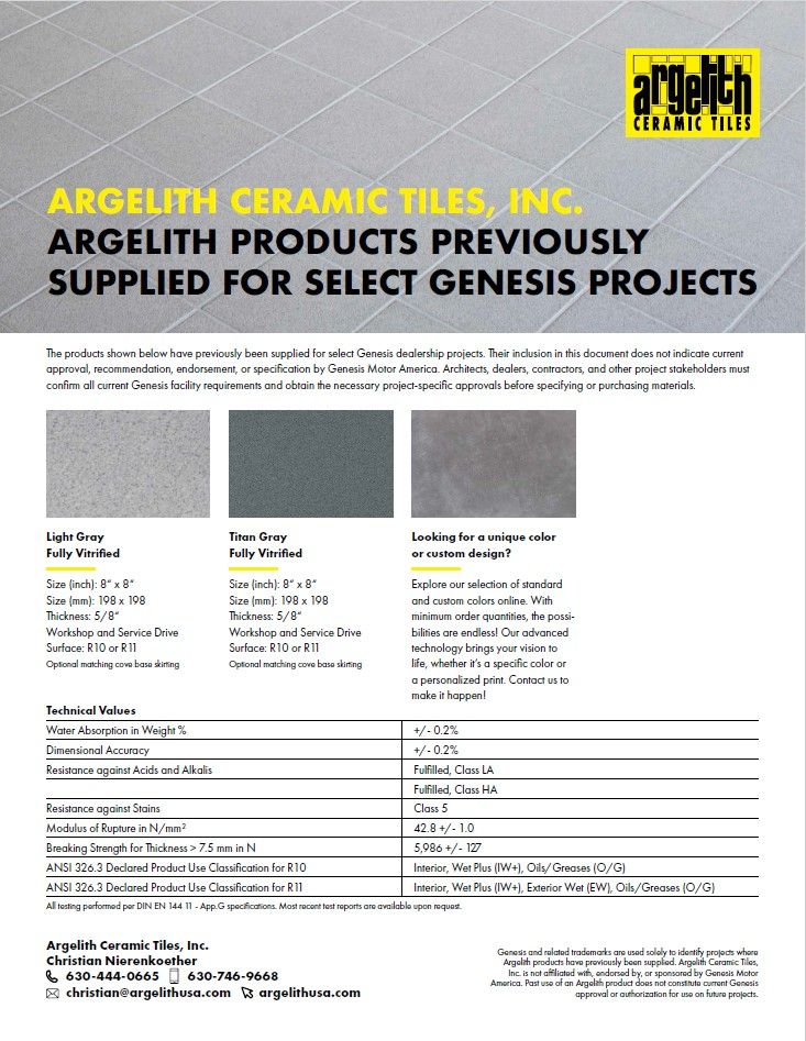 A brochure for a company called architectural tile inc.