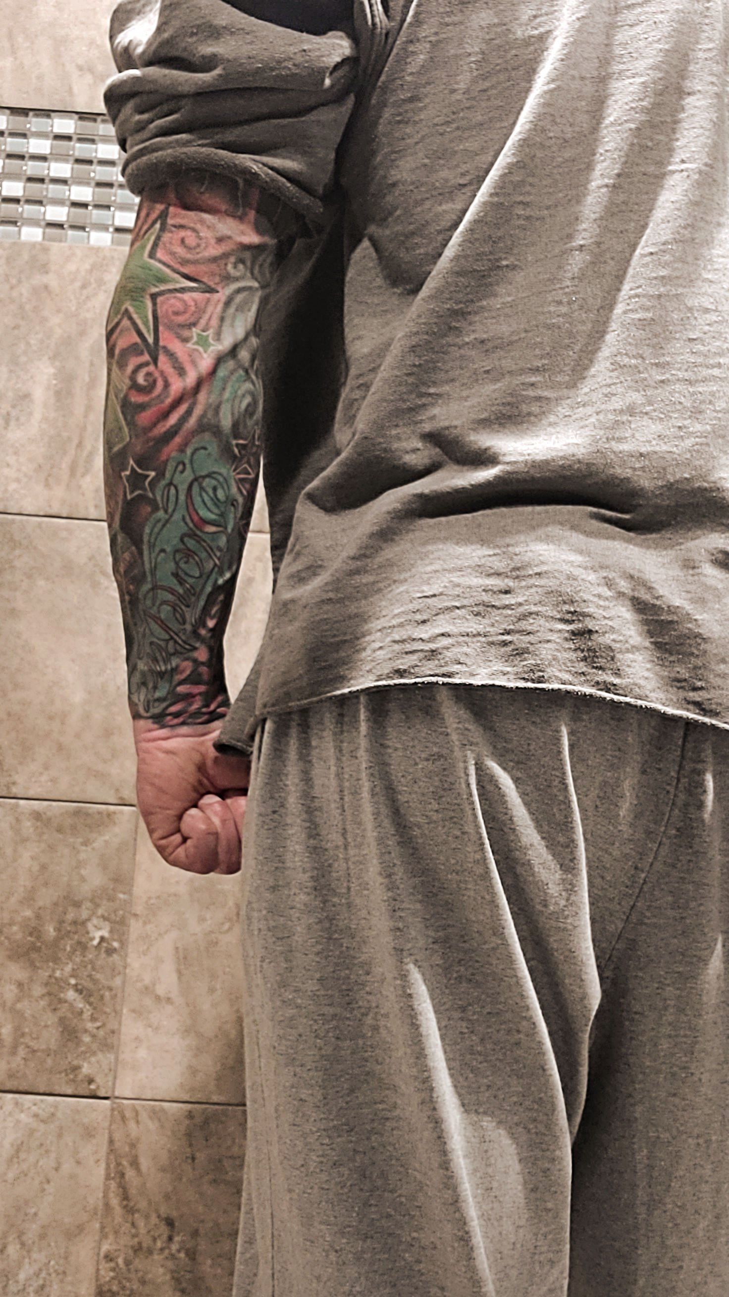Actor John J. Quinlan Stoneface Full Tattoo Sleeve