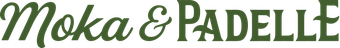 Logo Moka e Padelle con icone di pentole verdi che circondano il nome del marchio.