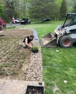 Man Aranging Landscape — Hudson Valley, NY — Bastian Lawn and Landscape