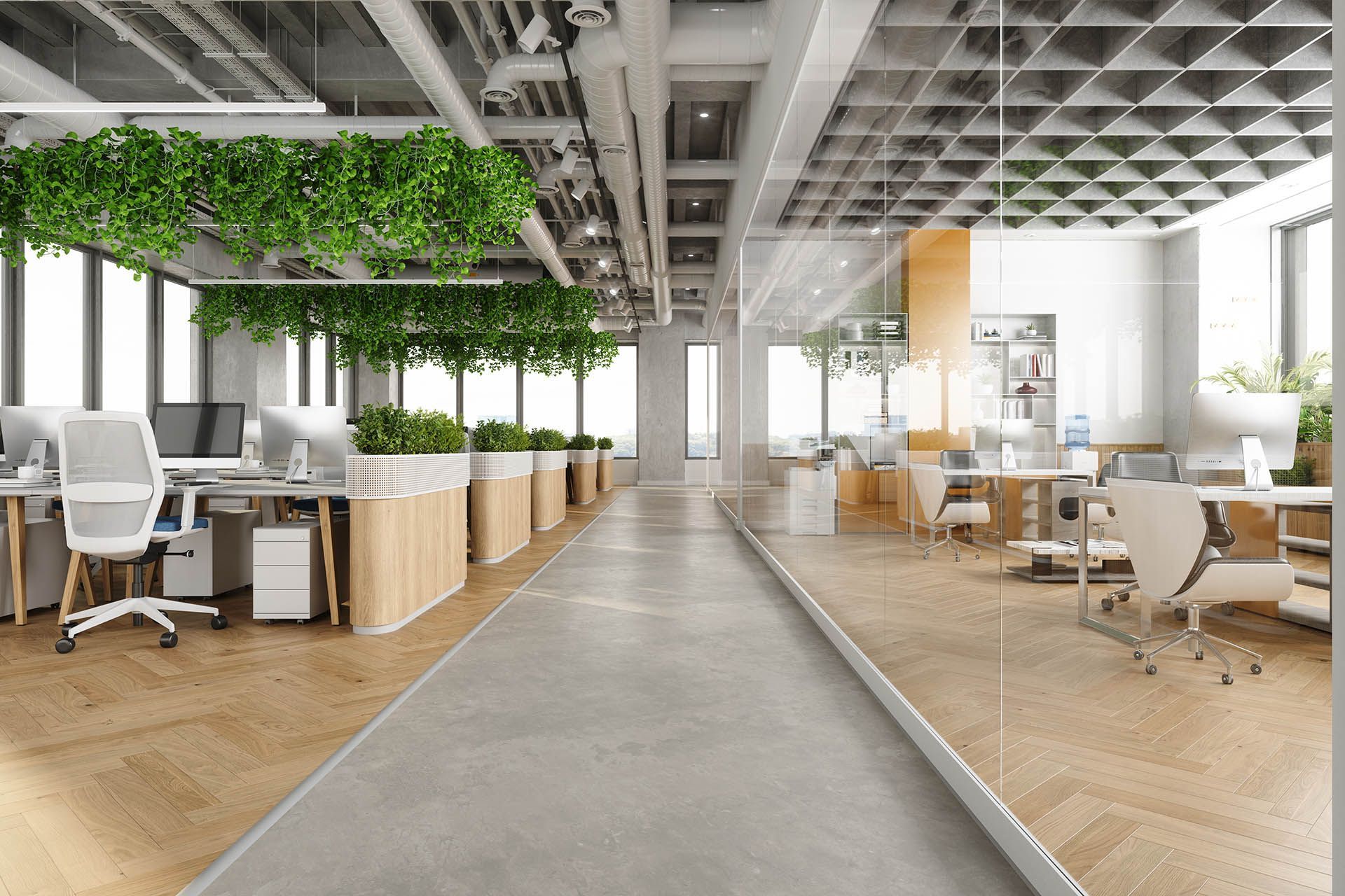 Construction in a modern interior with bright ceiling lights and unfinished flooring, boxes, and materials. — Intolec Electrical In Tweed Heads, NSW