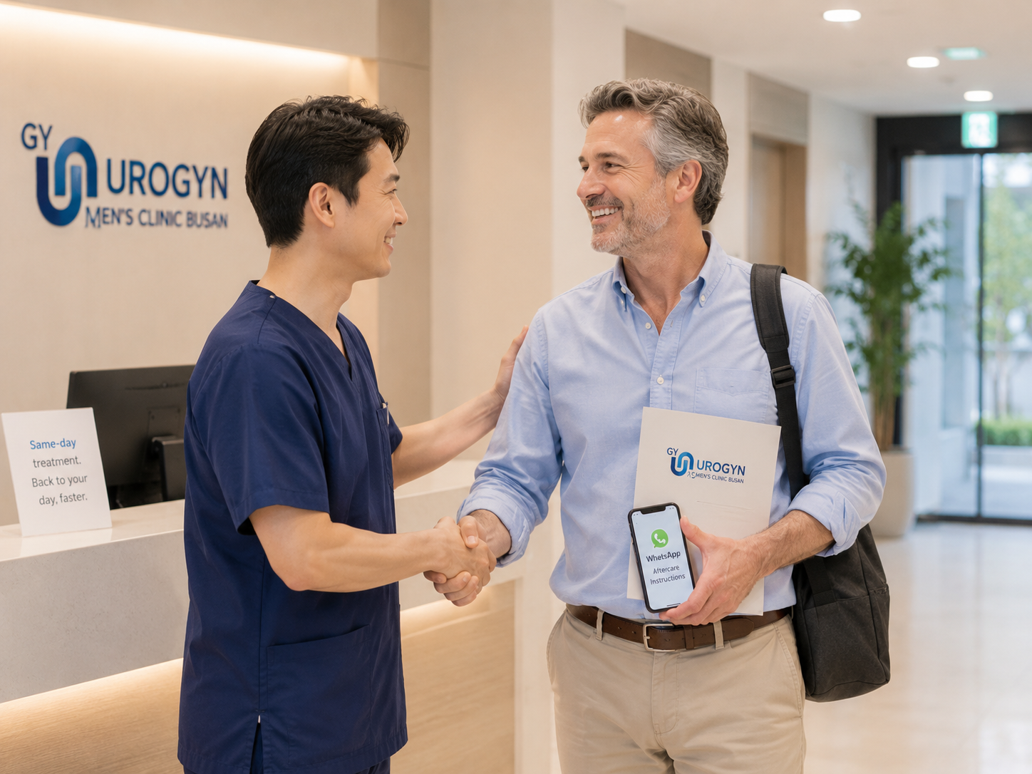 6-month WhatsApp aftercare for international prostate patients at Urogyn Busan