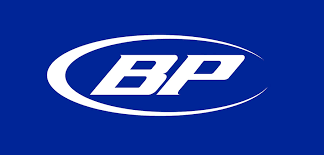 The bp logo is on a blue background.