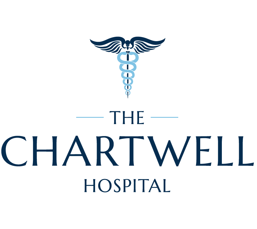 The logo for the chartwell hospital has a caduceus on it.