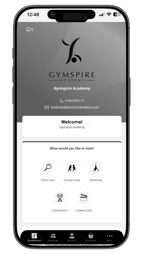 A cell phone with the gympire app open on it.