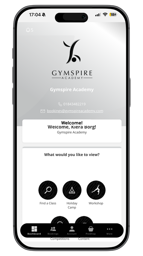 A cell phone with the gympire app open on it.