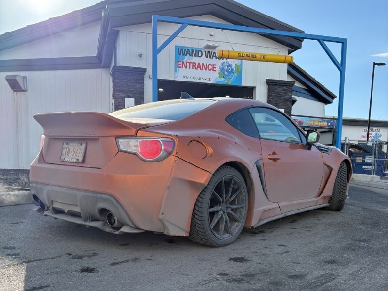 Self service car cleaning process in a Calgary wash bay