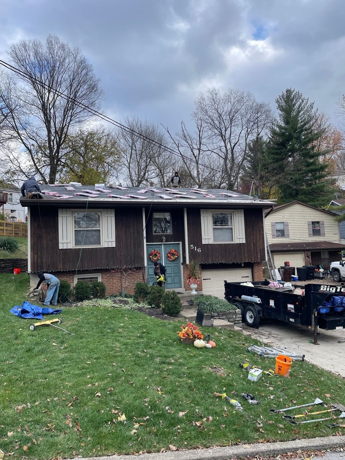 A roof replacement in Covington, KY by Gold Peak Roofing