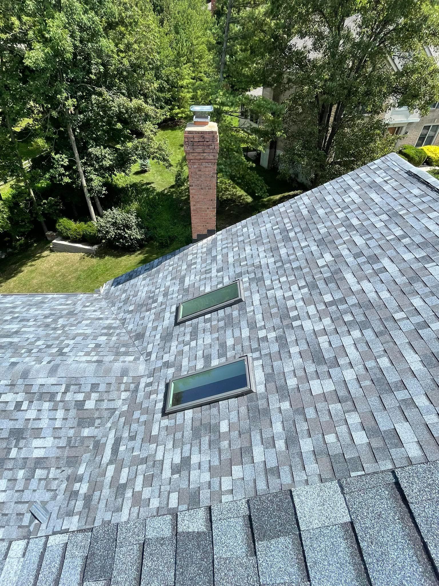 A new roof installation in Cincinnati, OH by Gold Peak Roofing