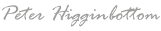 The name peter higginsbottom is written in cursive on a white background.