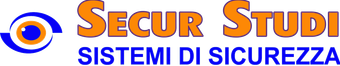 Logo di Secur Studi: icona blu e arancione con testo &ldquo;SECUR STUDI&rdquo; e &ldquo;SISTEMI DI SICUREZZA&rdquo;