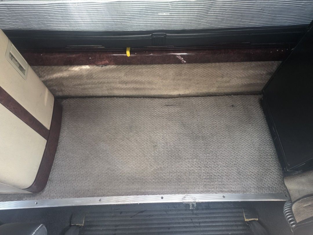 Clean, even carpet on a semi truck sleeper floor after professional carpet cleaning in Largo, FL