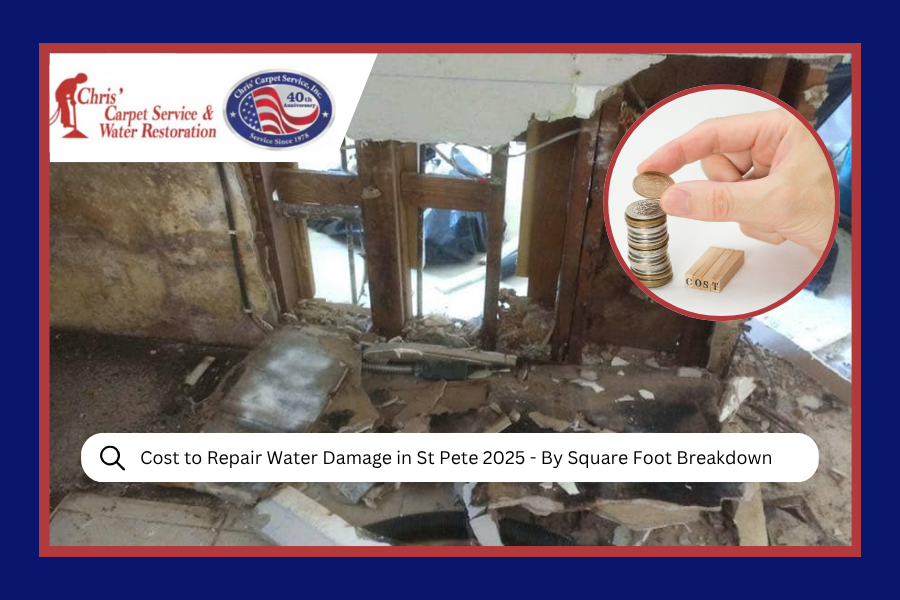 Cost to Repair Water Damage in St Pete 2025: By Square Foot Breakdown