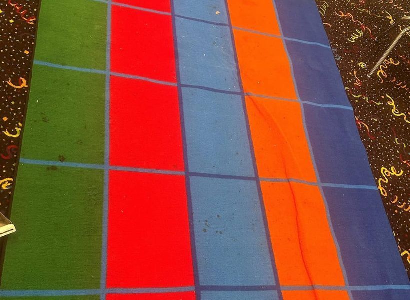 colorful rug-before
