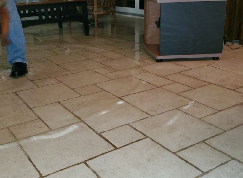 wet tile flooring