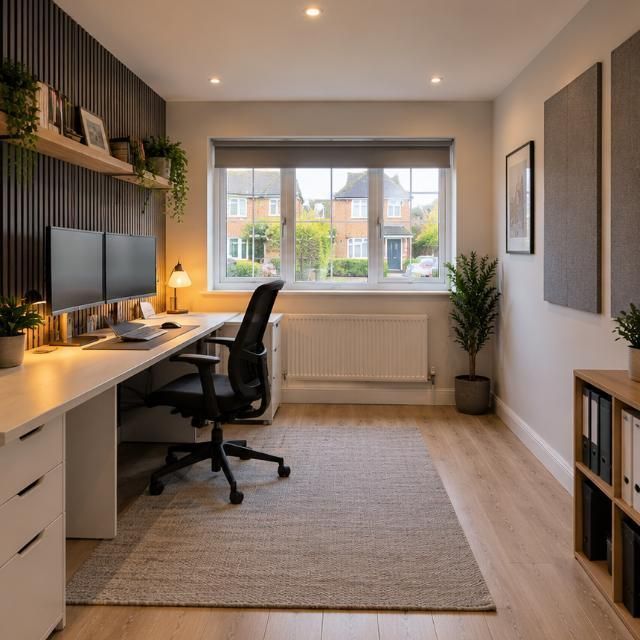After: Garage conversion to home office