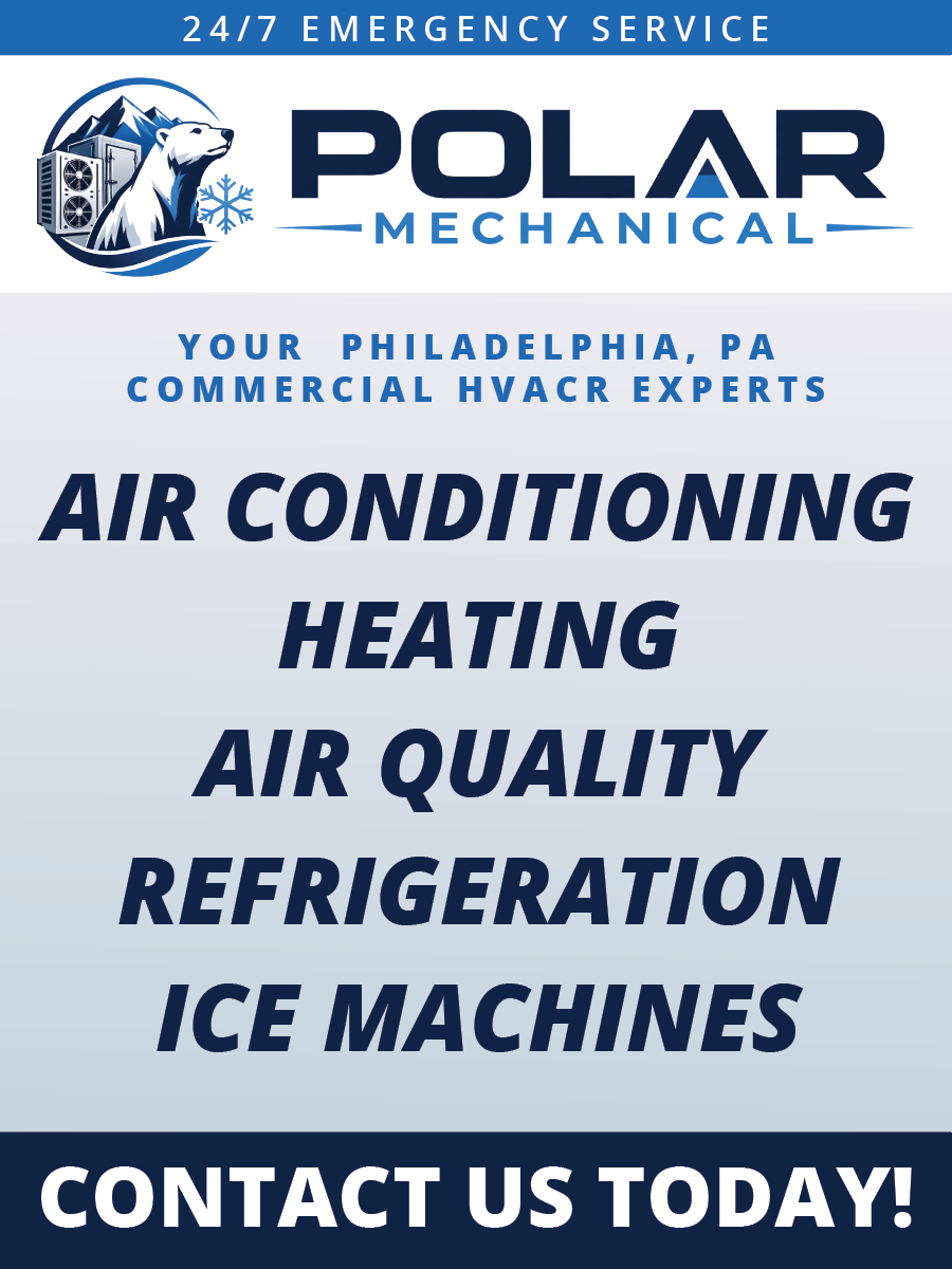 Polar Mechanical HVAC ad with logo and text for air conditioning promotion.