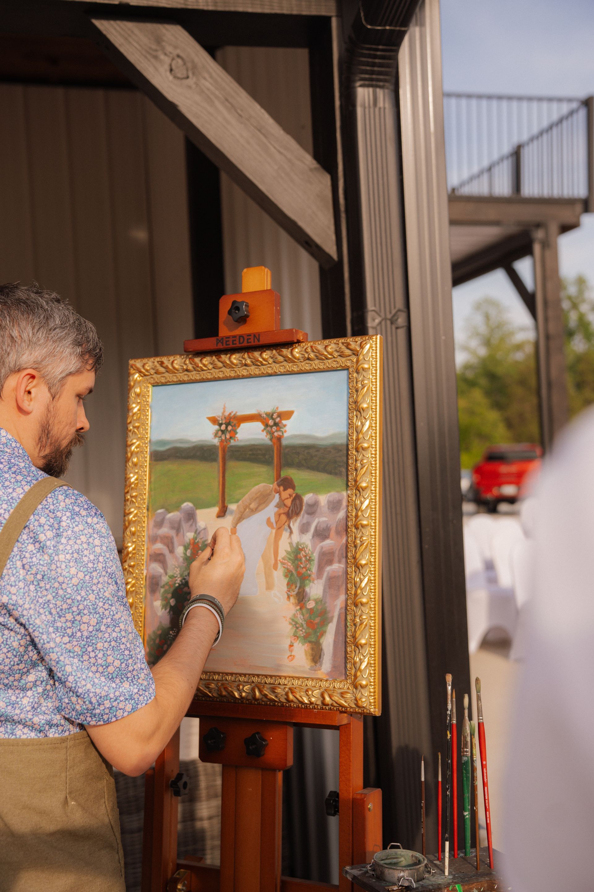 Painting the scene at a wedding 