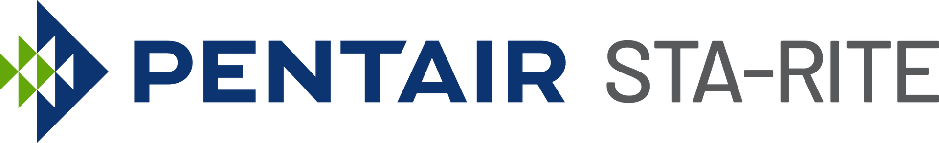 Logo Pentair Sta-Rite avec icône géométrique bleue et verte sur fond blanc