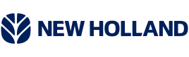 Logo New Holland bleu avec icône de feuille stylisée