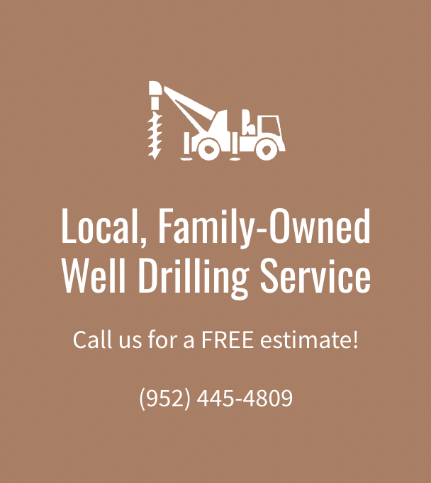 An advertisement for a local family owned well drilling service